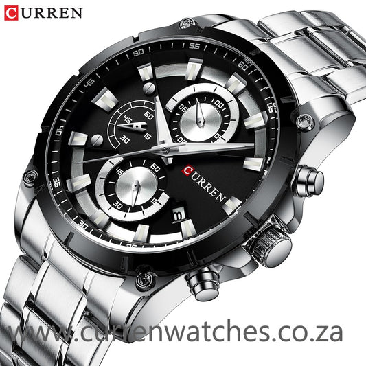 Curren Men's Watch - Silver and Black