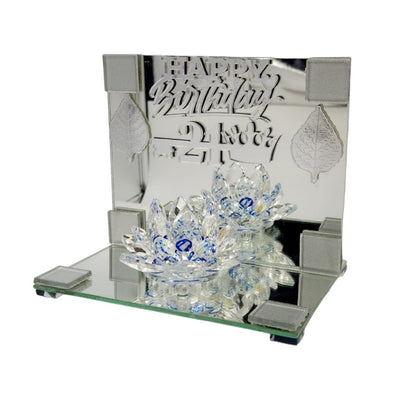 21st Key Happy Birthday  with Blue Lotus Flower on Mirrorbase