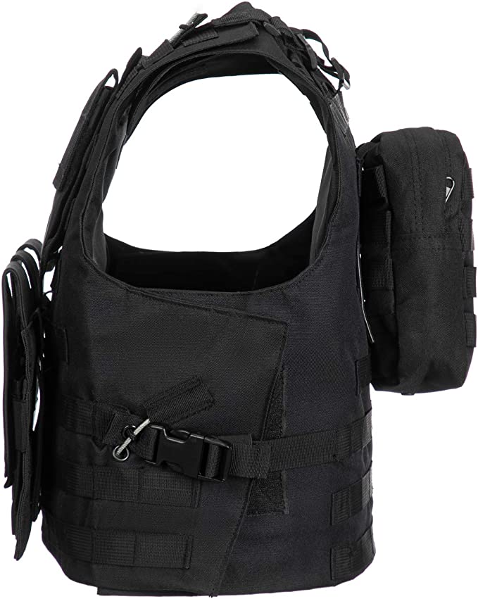Tactical Utility Vest - Combat Training / Airsoft / Hunting - Adjustable - Black
