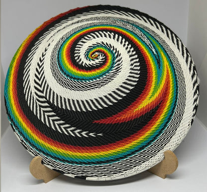 African colorful telephone wire bowl - 30cm - Multi-colour