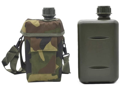 Camouflage Military Water Bottle / Canteen - 2.2L - Woodlands Camo