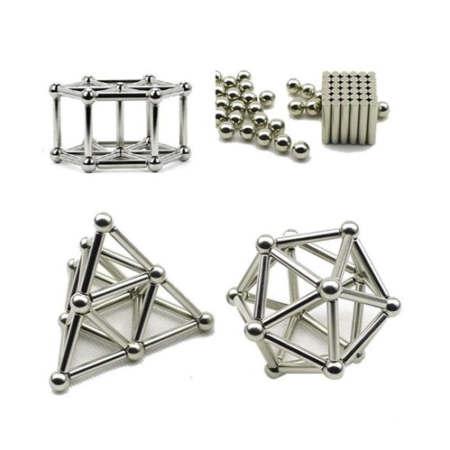 Magnetic Building Blocks Set - Silver