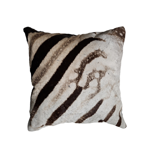 Genuine Zebra Skin Scatter Cushion with Stuffing - 42cm x 42cm - B