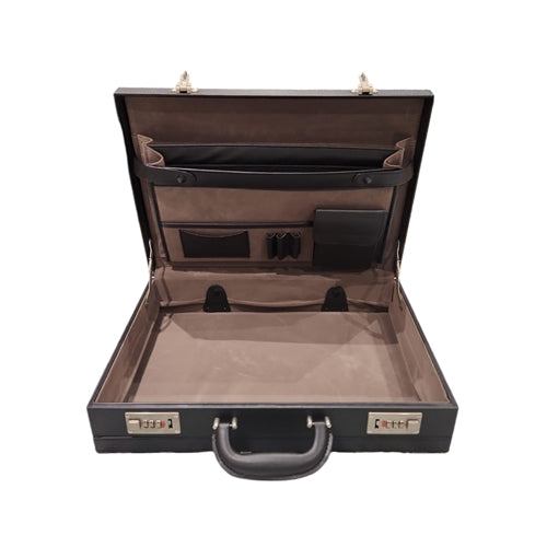 Executive PVC Briefcase with Combo Locks - Black