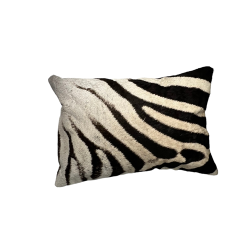 Genuine Zebra Skin Scatter Cushion with Stuffing - 42cm x 28cm - B