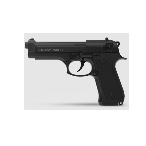 RETAY Mod 92 9mm Semi-Auto Blank And Pepper Rounds Gun - Black