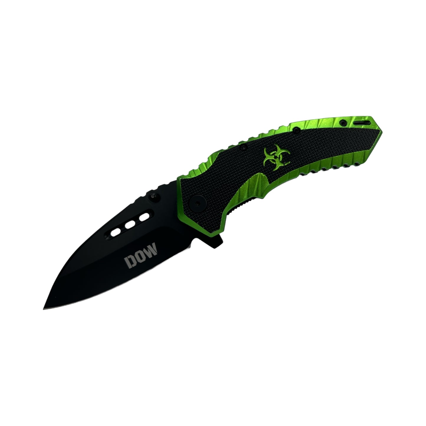 Green Biohazard Logo Knife - 9cm (3.5inch) Blade