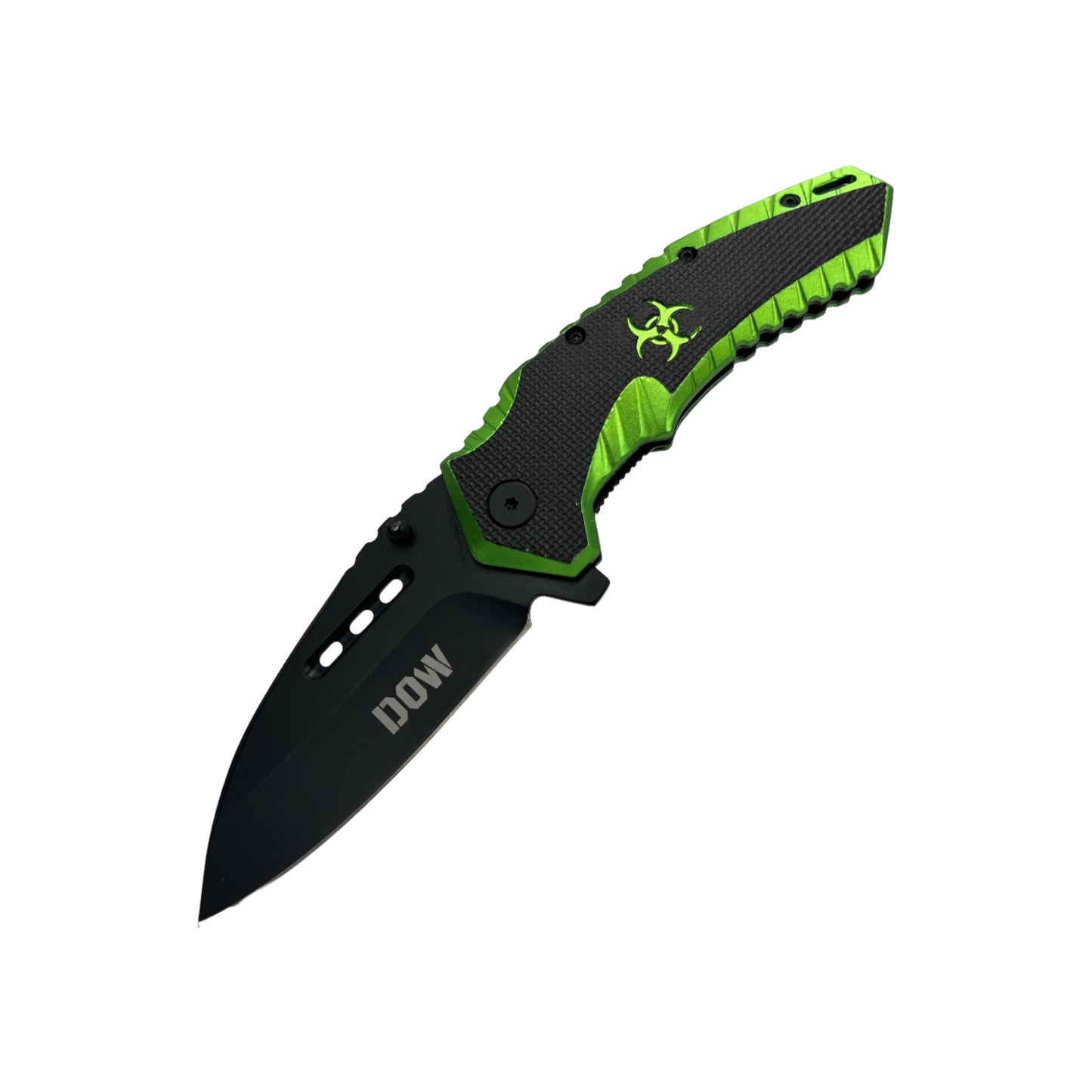 Green Biohazard Logo Knife - 9cm (3.5inch) Blade