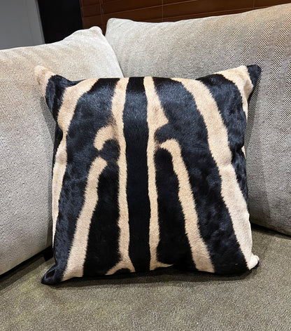 Genuine Zebra Skin Scatter Cushion with Stuffing - 42cm x 42cm - F