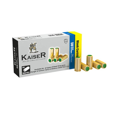 50 Units Kaiser 9mm P.A.K Blank cartridges
