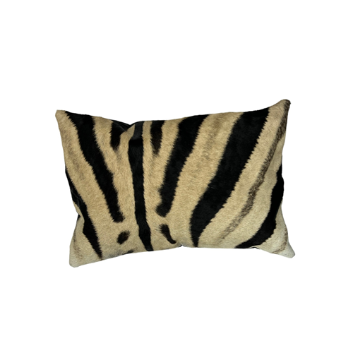 Genuine Zebra Skin Scatter Cushion with Stuffing - 42cm x 28cm - A