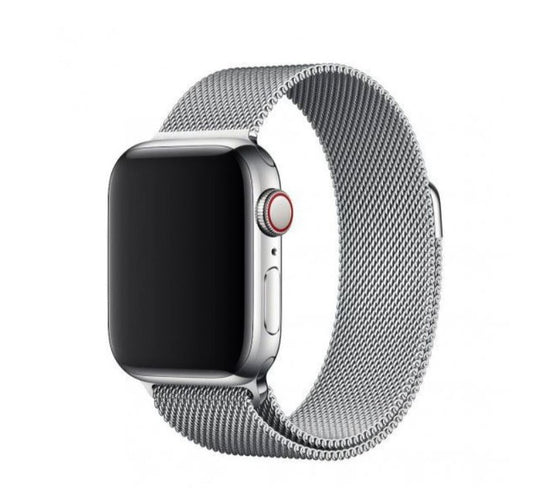 Apple Watch Band – Mesh Milanese Bracelet Strap Loop - 42mm / 44mm / 45mm / 49mm – Silver