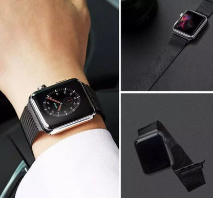 Apple Watch Band – Mesh Milanese Bracelet Strap Loop - 42mm / 44mm / 45mm / 49mm – Black
