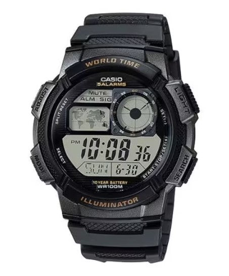 Casio Mens AE-1000W-1AVDF World Time Sports Digital Watch
