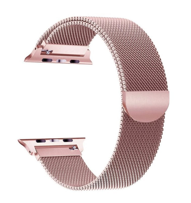 Apple Watch Band – Mesh Milanese Bracelet Strap Loop - 42mm / 44mm / 45mm / 49mm – Rose Gold