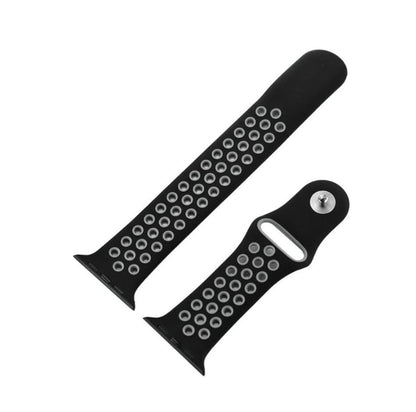 Nike Style Silicone Band Strap for Apple Watch 38mm / 40mm / 41mm - Black & Grey