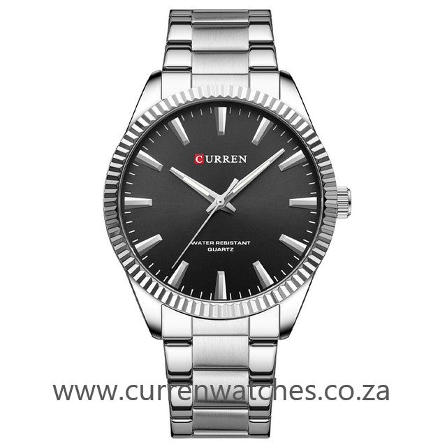 CURREN Watch - Men's Stainless Steel Quartz Business Wristwatch - Silver and Black