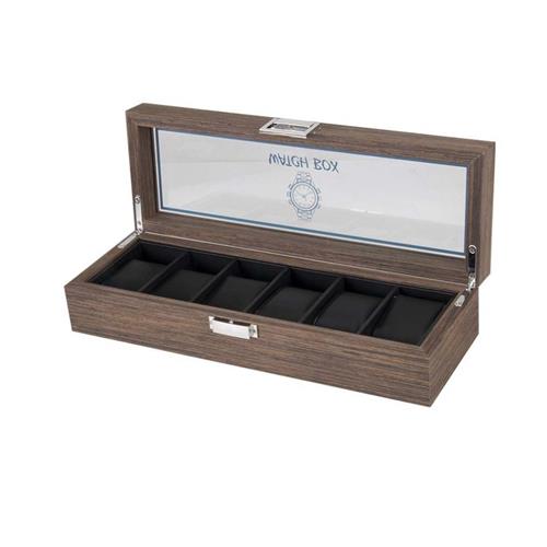 Premium Watch Display Storage Box - Wooden - 6 Slot